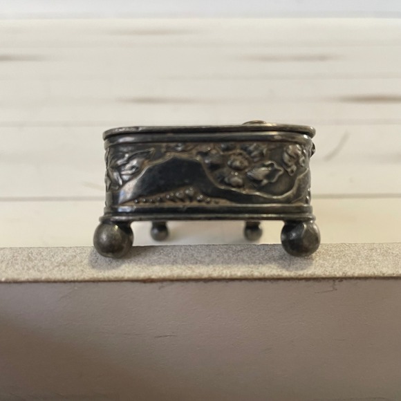 Antique Fairpoint Silverplate Hairpin Trinket Box Victorian Edwardian Vanity - Picture 11 of 13